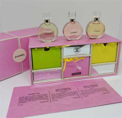 chanel chance miniature|Chanel chance mini perfume set.